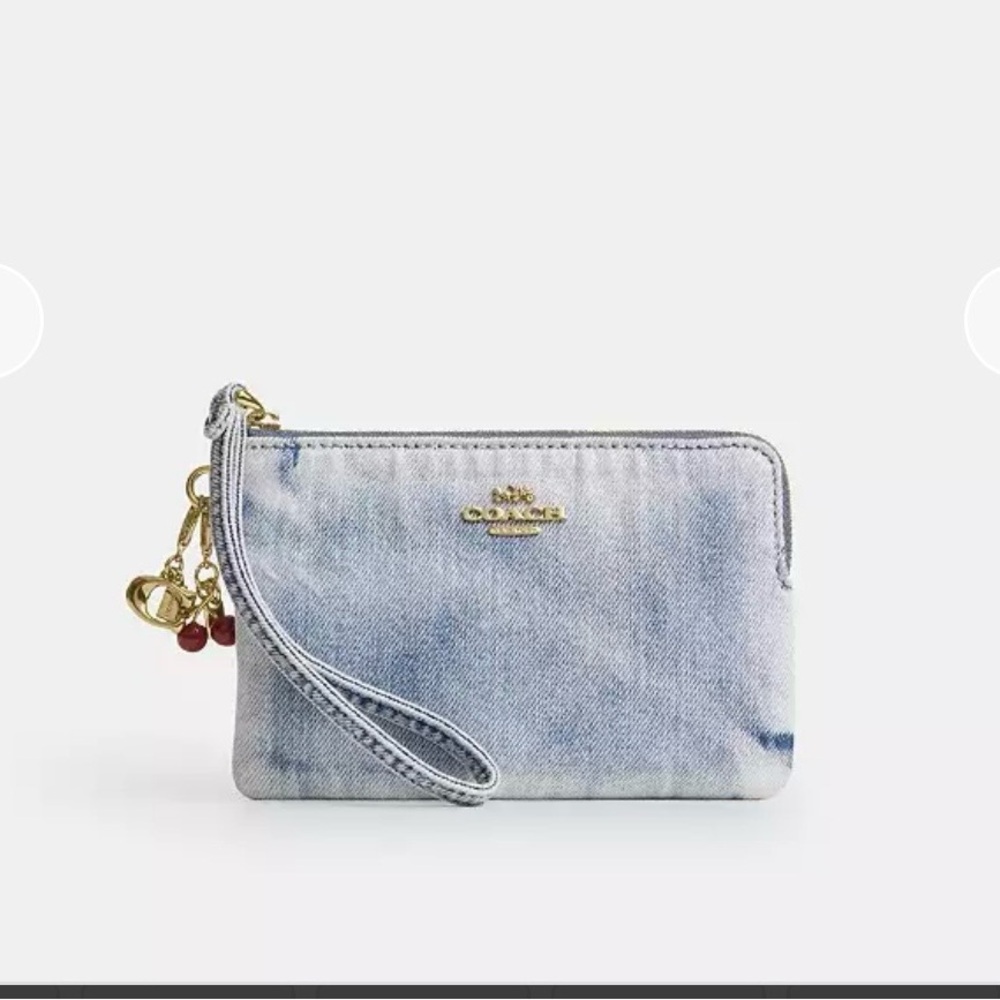 Coach Love Denim Wristlet